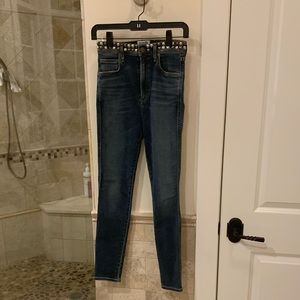 AGOLDE Jeans Roxanne High Rise Skinny Studded
